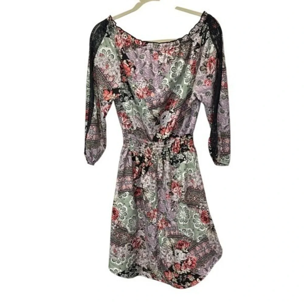 American Rag Floral Print‎ Dress Womens Small 3/4 Sleeve Casual